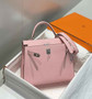 Hermes Kelly Bag 25 Pink Epsom Leather Silver Hardware H7102 - Default Title - View 2