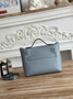 Hermès 24/24 Mini Bag Blue Evercolor Swift Leather Silver - Default Title - View 3