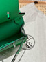 Hermes Jypsiere mini bag Green Swift Leather Silver H25611 - Default Title - View 7
