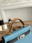 Hermes Kelly Bag 19 Blue Epsom Leather Silver H82311 - Default Title - View 6