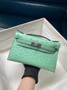 Hermès Kelly Pochette, Kelly Cuts Ostrich Leather - Color 1 - View 18