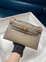 Hermès Kelly Pochette, Kelly Cuts Ostrich Leather - Color 1 - View 17