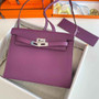 Hermès Kelly Danse II Purple Evercolor leather with Silver - Default Title - View 2