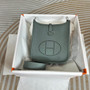 Hermes Evelyne III 17 Dark Green Togo Leather Bag Silver H5611 - Default Title - View 1