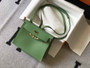Hermès Kelly Danse II light green Evercolor leather with gold - Default Title - View 1