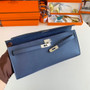 Hermès Kelly Cut Clutch 31cm Epsom Leather Navy Blue Silver - Default Title - View 6