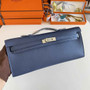 Hermès Kelly Cut Clutch 31cm Epsom Leather Navy Blue Silver - Default Title - View 1