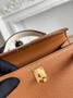 Hermes Kelly Bag 19 Epsom Leather Brown Gold H82334 - Default Title - View 8