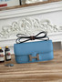 Hermès Constance bag in Blue Epsom leather H382683 - Gold - View 2