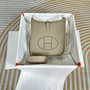Hermes Evelyne III 17 Light Gray Togo Leather Bag Silver H5629 - Default Title - View 1