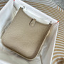 Hermes Evelyne III 17 Light Gray Togo Leather Bag Silver H5629 - Default Title - View 2
