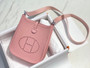 Hermès Evelyne 18 Togo Leather Shoulder Mini Bag Silver Pink - Default Title - View 1