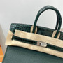 Hermès Birkin Bag Dark Green Crocodile Togo Gold Hardware H8632 - W25×H20×D13cm - View 5