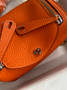 Hermes Lindy Mini Bag Orange Togo Leather Silver Hardware H8633 - Default Title - View 7