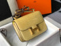Hermes Constance Bag Apricot Crocodile Leather Gold H2808 - 18cm - View 2
