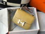 Hermes Constance Bag Apricot Crocodile Leather Gold H2808 - 18cm - View 1