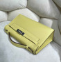 Hermes Kelly Bag 22 Lemon Swift Leather Silver Hardware - Default Title - View 2