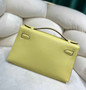 Hermes Kelly Bag 22 Lemon Swift Leather Silver Hardware - Default Title - View 4