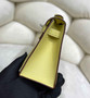 Hermes Kelly Bag 22 Lemon Swift Leather Silver Hardware - Default Title - View 3
