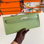 Hermès Kelly Cut Clutch 31cm Epsom Leather Green Silver - Default Title - View 7