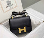 Hermes Constance 23 Box Epsom Leather Black Gold H082900 - Default Title - View 2