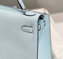 Hermes Kelly Bag 25 Light Blue Epsom Leather Silver Hardware H7100 - Default Title - View 8