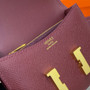 Hermes Constance Slim Wallet Wine Red Epsom Leather Gold H082064 - Default Title - View 8