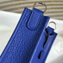 Hermes Evelyne III 17 Togo Dark Blue Leather Bag Silver H5667 - Default Title - View 5