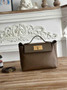Hermès 24/24 Mini Bag Evercolor Swift Dark Gray Leather Gold - Default Title - View 1