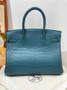 Hermès Birkin Bag 30cm Dark Blue Crocodile Leather Gold Hardware H8885 - Default Title - View 5