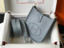 Hermes Evelyne III 18 Togo Leather Crossbody half Handmade Bag Gold Light Blue - Default Title - View 3