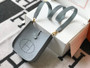 Hermes Evelyne III 18 Togo Leather Crossbody half Handmade Bag Gold Light Blue - Default Title - View 1