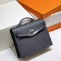 Hermès Kelly Messenger Bag Togo leather Silver hardware 34cm Black - Default Title - View 1