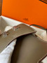 Hermes Constance Slim Wallet Epsom Dark Gray Leather Silver H082097 - Default Title - View 6