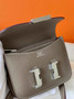 Hermes Constance Slim Wallet Epsom Dark Gray Leather Silver H082097 - Default Title - View 2