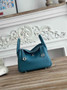 Hermes Lindy Mini Bag Blue Togo Leather Silver H68643 - Default Title - View 1