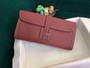 Hermes Jige 29cm Wallet Clutch In Epsom Leather Wine Red - Default Title - View 1