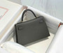 Hermes Kelly Mini II Bag 19 Gold Hardware with Epsom Dark Gray Leather - Default Title - View 2