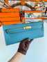 Hermès Kelly Cut Clutch 31cm Epsom Leather Blue Gold - Default Title - View 7
