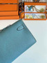Hermès Kelly Cut Clutch 31cm Epsom Leather Blue Gold - Default Title - View 4