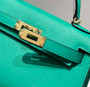 Hermes Mini Kelly II Bag 19 Green Epsom Gold Hardware H86100 - Default Title - View 8