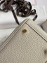 Hermes Lindy Mini Bag Light Gray Togo Leather Gold Hardware H8624 - Default Title - View 8