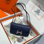 Hermes Constance Box Epsom Leather Navy Blue Silver H082690 - Default Title - View 1