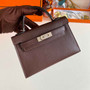 Hermès Kelly II Sellier Mini 2024 Brown Goatskins Leather Silver - Default Title - View 1
