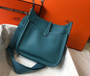 Hermès Evelyne III 29 Taurillon Clemence Shoulder Bag Blue Green Silver - Default Title - View 2