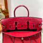 Hermès Birkin Bag Red Crocodile Togo Gold Hardware H8631 - W25×H20×D13cm - View 5