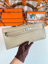 Hermès Kelly Cut Clutch 31cm Epsom Leather Light Gray Silver - Default Title - View 7