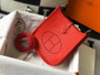 Hermès Evelyne 18 Togo Leather Shoulder Mini Bag Silver Red - Default Title - View 5