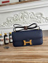Hermès Constance bag in Navy Epsom leather H382655 - Gold - View 3
