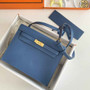 Hermès Kelly Danse II dark blue Evercolor leather with gold - Default Title - View 3